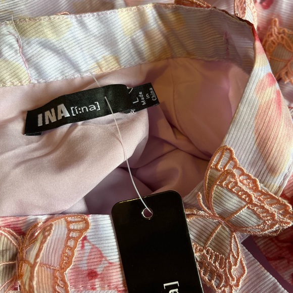 NWT INA size L pink butterfly midi dress - Picture 12 of 13